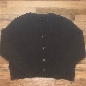 Sanctuary Forrest Green Chunky Cropped Button-Up Cardigan